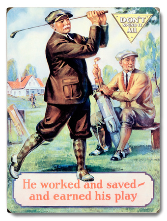 Motivational Work and Save Golf Wood Sign Motivational Work and Save Golf Wood Sign