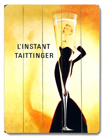 L'Instant Taittinger Champagne Wood Sign L'Instant Taittinger Champagne Wood Sign