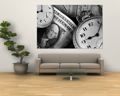 Clocks and Dollar Bills Wall Mural Clocks and Dollar Bills Wall Mural