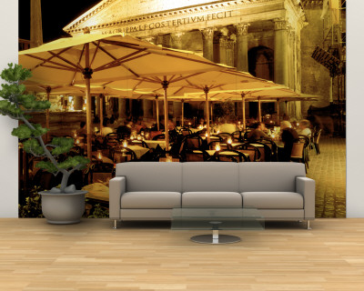 Cafe, Pantheon, Rome Italy Wall Mural – Large Cafe, Pantheon, Rome Italy Wall Mural – Large