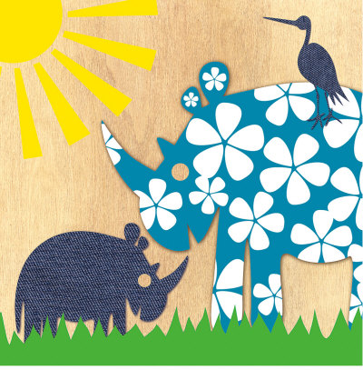 Rhino Family Print Rhino Family Print