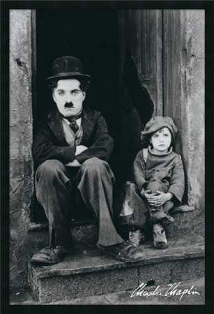 Charlie Chaplin - Doorway Framed Fine Art Print Charlie Chaplin - Doorway Framed Fine Art Print