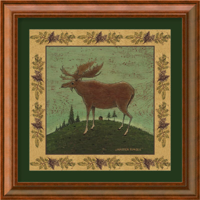 Folk Moose Framed Fine Art Print Folk Moose Framed Fine Art Print