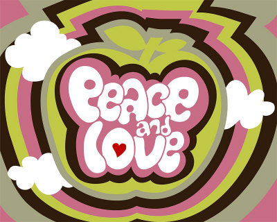 Peace and Love Print zoom view in room