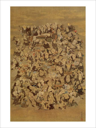 Hundred of Japanese Buddha Giclee Print Hundred of Japanese Buddha Giclee Print