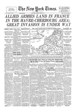 New York Times, June 6, 1944: D-Day Giclee Print New York Times, June 6, 1944: D-Day Giclee Print