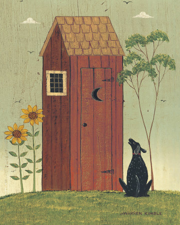 Outhouse with Dog Print Outhouse with Dog Print