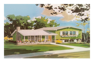 Suburban Home, Illustration Giclee Print Suburban Home, Illustration Giclee Print