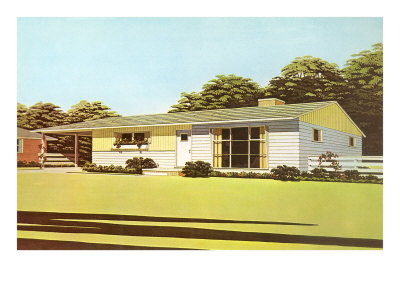 Suburban Home Rendering Giclee Print Suburban Home Rendering Giclee Print