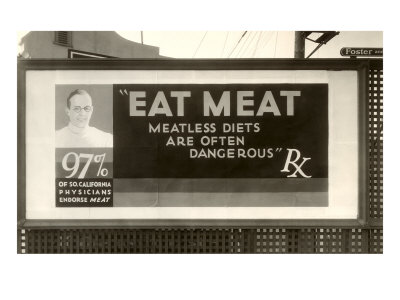 Eat Meat Billboard Giclee Print Eat Meat Billboard Giclee Print