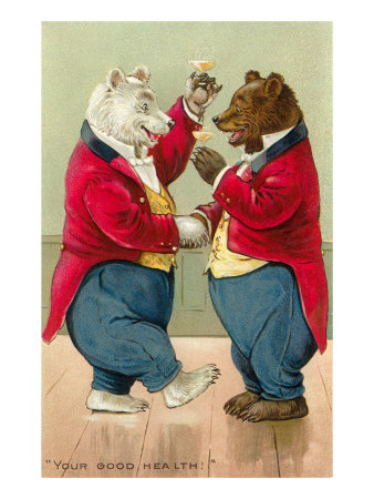 Well Dressed Bears Toasting Giclee Print Well Dressed Bears Toasting Giclee Print