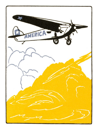 America Airplane Giclee Print America Airplane Giclee Print