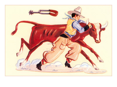 Steer Wrestling Giclee Print Steer Wrestling Giclee Print