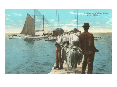 Fishing at Coden, Mobile, Alabama Giclee Print Fishing at Coden, Mobile, Alabama Giclee Print