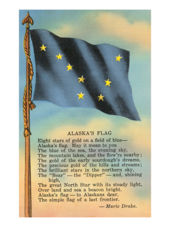Alaskan Flag and Poem Giclee Print Alaskan Flag and Poem Giclee Print