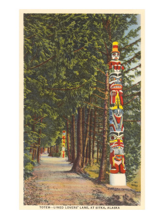Totem Poles, Sitka, Alaska Giclee Print Totem Poles, Sitka, Alaska Giclee Print