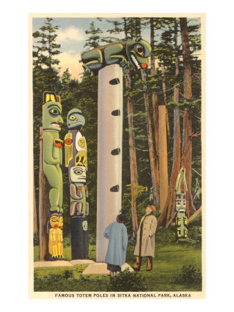 Totem Poles, Sitka, Alaska Giclee Print Totem Poles, Sitka, Alaska Giclee Print