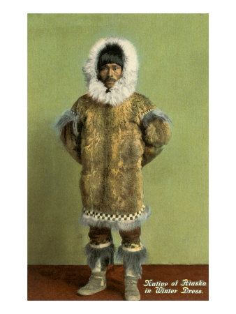 Eskimo in Winter Outfit Giclee Print Eskimo in Winter Outfit Giclee Print