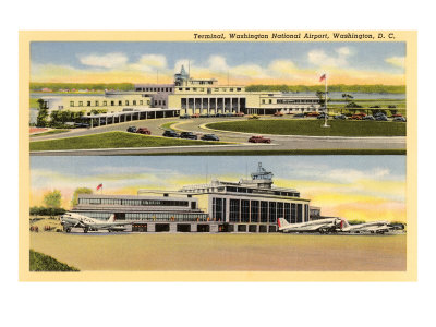 Washington Airport Terminal Giclee Print Washington Airport Terminal Giclee Print