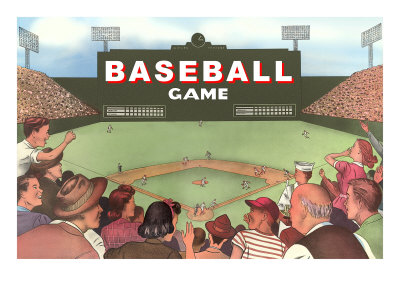 Baseball Game, Field and Crowd Giclee Print Baseball Game, Field and Crowd Giclee Print