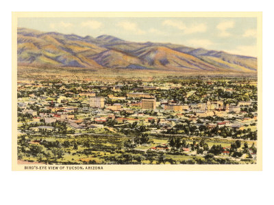 Overview of Tucson, Arizona Giclee Print Overview of Tucson, Arizona Giclee Print