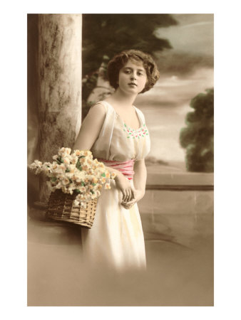 Woman with Basket of Jonquils Giclee Print Woman with Basket of Jonquils Giclee Print