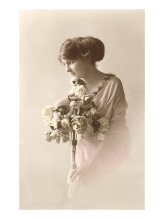 Woman with Roses Giclee Print Woman with Roses Giclee Print