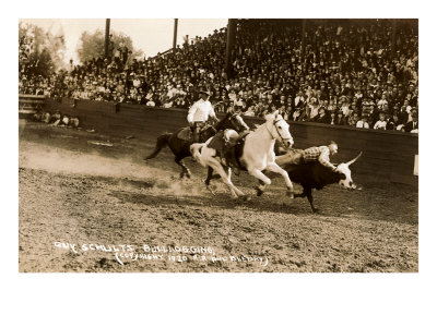 Bull-Dogging Giclee Print Bull-Dogging Giclee Print