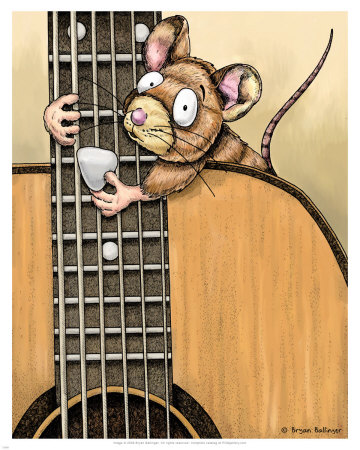 Mouse Guitar Print Mouse Guitar Print