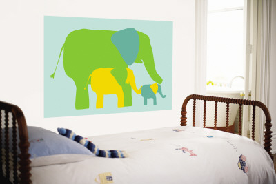 Green Elephants Wall Mural Green Elephants Wall Mural