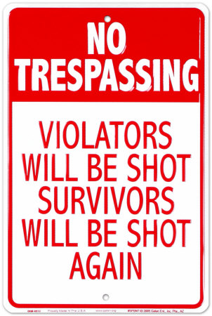No Trespassing Tin Sign No Trespassing Tin Sign
