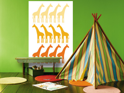 Orange Giraffe Family Wall Mural Orange Giraffe Family Wall Mural