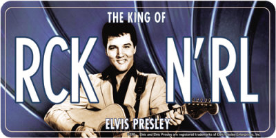 Elvis Rock n Roll License Plate Tin Sign Elvis Rock n Roll License Plate Tin Sign