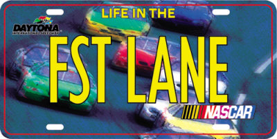 Nascar - Fast Lane License Plate Tin Sign Nascar - Fast Lane License Plate Tin Sign