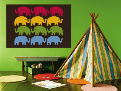Brown Elephant Family Wall Mural Brown Elephant Family Wall Mural