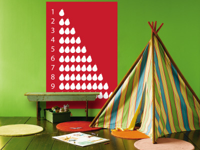 Red Counting Pears Wall Mural Red Counting Pears Wall Mural
