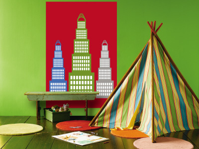 Red Skyscraper Wall Mural Red Skyscraper Wall Mural