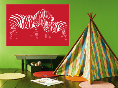 Red Zebra Wall Mural Red Zebra Wall Mural