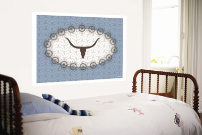Blue Longhorn Wall Mural Blue Longhorn Wall Mural