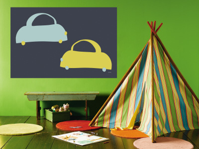 Blue Cabs Wall Mural Blue Cabs Wall Mural