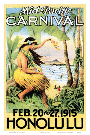 Mid Pacific Carnival, Honolulu, Hawaii, 1915 Print Mid Pacific Carnival, Honolulu, Hawaii, 1915 Print