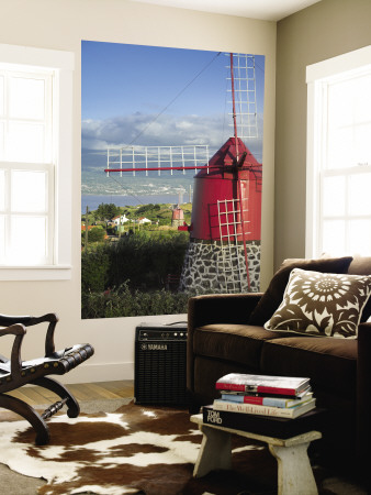 Traditional Windmill, Faial Island, Azores, Portugal Wall Mural Traditional Windmill, Faial Island, Azores, Portugal Wall Mural