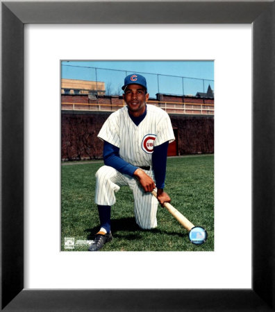 Billy Williams - Kneeling with bat Framed Print Billy Williams - Kneeling with bat Framed Print