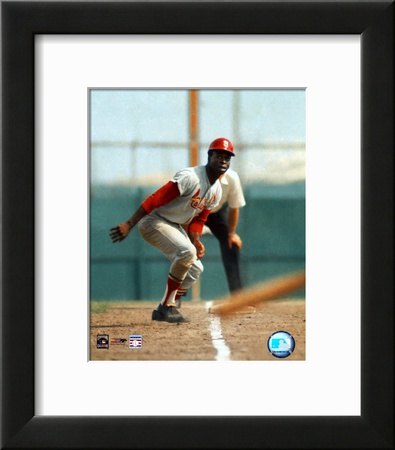 Lou Brock - On Base Framed Print Lou Brock - On Base Framed Print