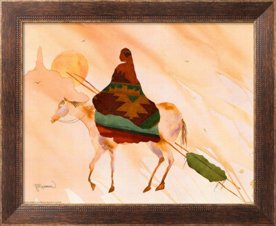 On Horse at Sunset Framed Print On Horse at Sunset Framed Print