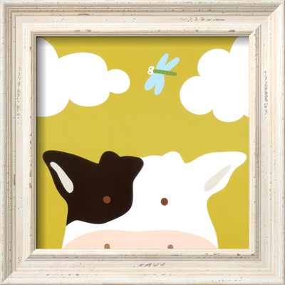 Peek-a-Boo III, Cow Framed Print Peek-a-Boo III, Cow Framed Print