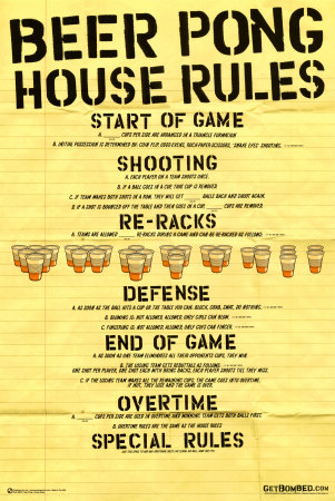 Beer Pong House Rules Poster Beer Pong House Rules Poster