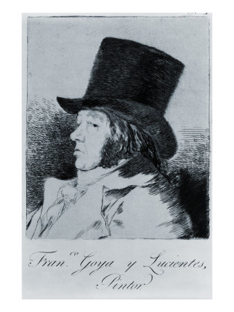 Francisco Goya, Self Portrait Etching in a Top Hat, 1795 Premium Poster Francisco Goya, Self Portrait Etching in a Top Hat, 1795 Premium Poster