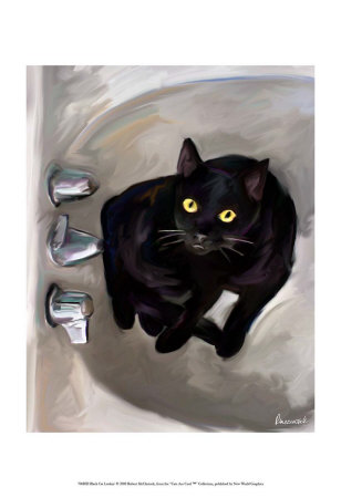 Black Cat Lookin' Print Black Cat Lookin' Print