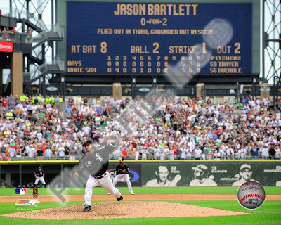 Perfect Game on Mark Buehrle  09 Perfect Game Final Pitch With Scoreboard Photograph